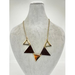 Gold Üçgen Desenli Kolye